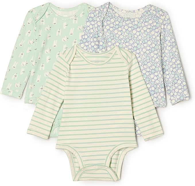 Amazon Essentials x Sofia Grainge Unisex Babies' Long Sleeve Crew Neck Bodysuit, Pack of 3 | Amazon (US)