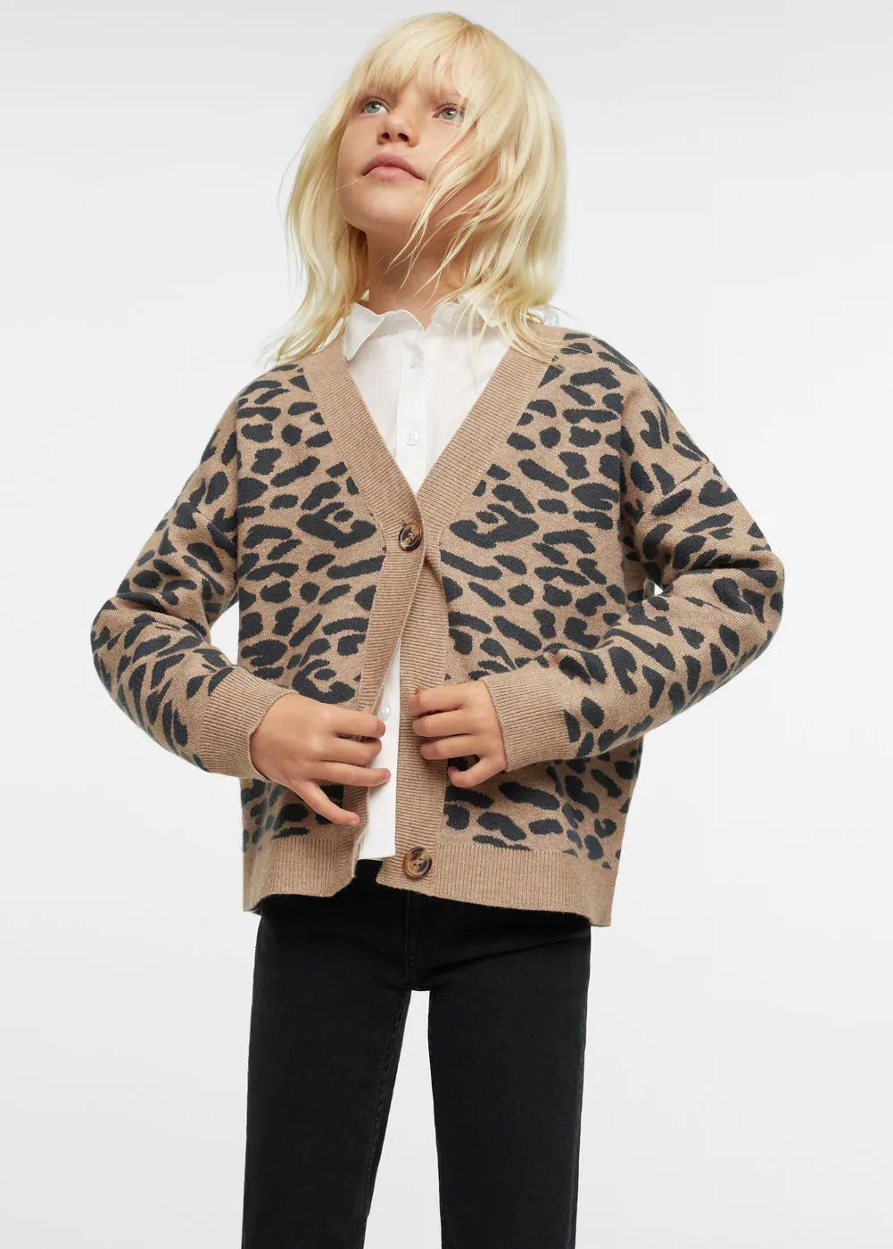 Leopard print cardigan -  Women | Mango USA | MANGO (US)