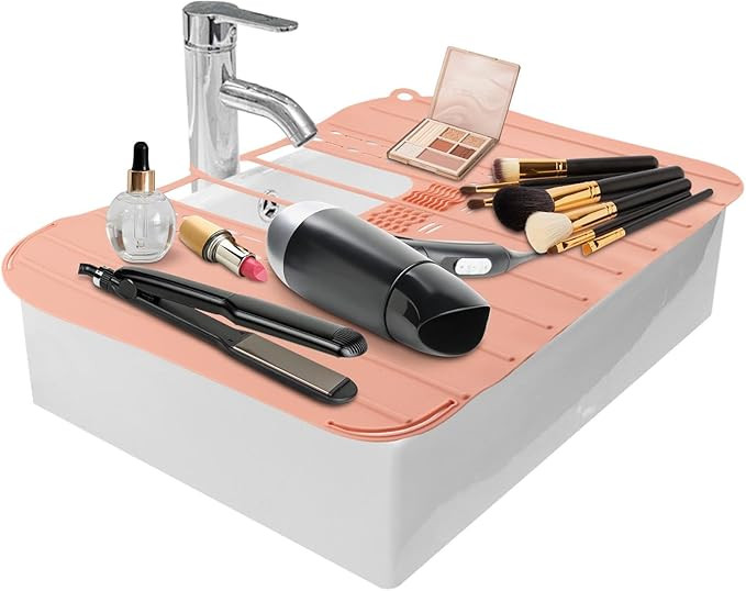 Bathroom Sink Cover For Counter Space Makeup,Sink Toppers Foldable Sink Cover,Silicone Beauty Mak... | Amazon (US)