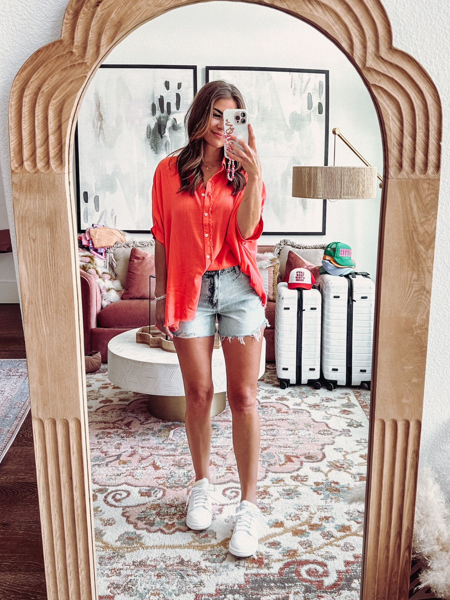 RedDress new arrivals☀️ size small in this button down blouse, size small in these denim shorts 

#LTKtravel #LTKstyletip