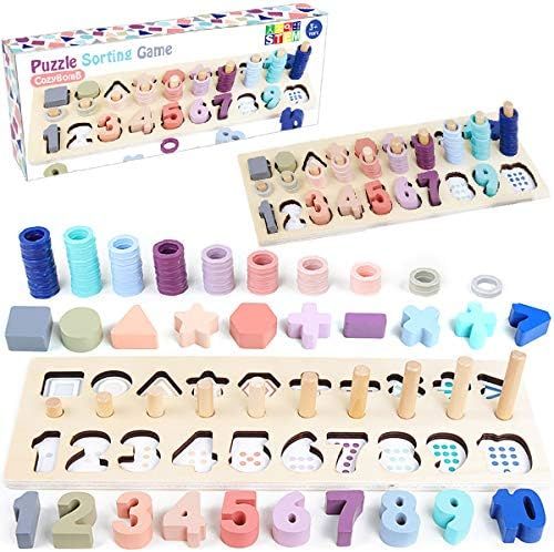 CozyBomB Wooden Number Puzzle for Kids - Montessori Toys for Toddlers Learning Age 3 4 5 Years Ol... | Amazon (US)
