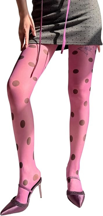 Faretumiya Y2k Colorful Polka Dot Tights Funky Whimsy Tights | Amazon (US)