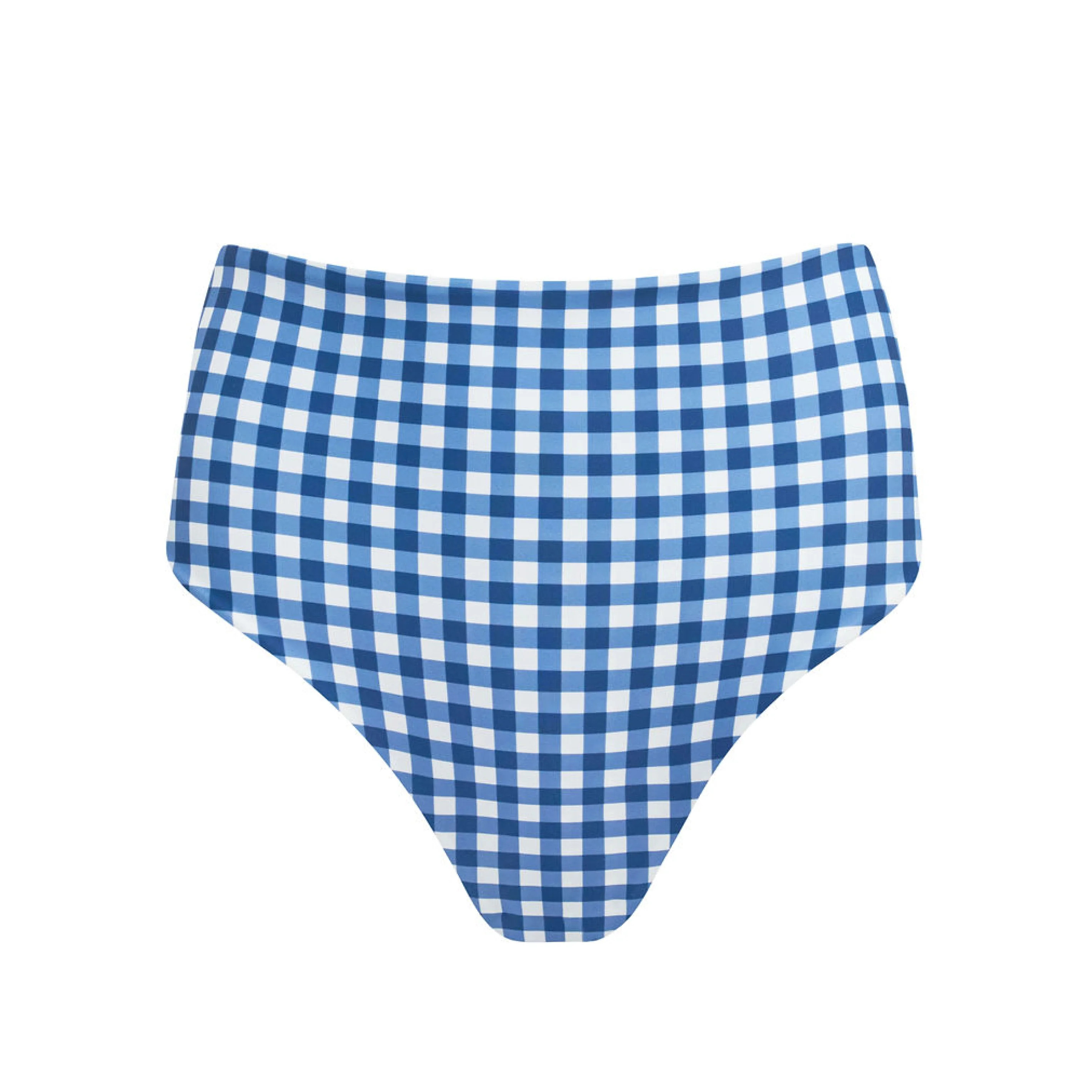 women's navy picnic gingham high waisted bikini bottom | Minnow