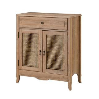 JAYDEN CREATION Alessandro 36 in. Tall 2-Door Grey Accent Cabinet Aqua with Pine Wood Frame and R... | The Home Depot