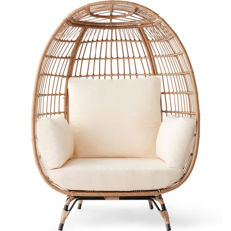 Best Choice Products Wicker Egg Chair Oversized Indoor Outdoor Patio Lounger w/ Steel Frame, 440l... | Target