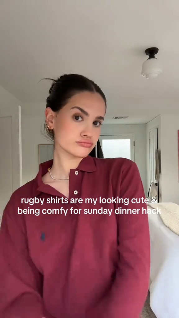 Rugby shirts are one of my go-to's to look cute and still be comfy. Glasses are from Bonnie Clyde 

 #LTKWatchNow #LTKStyleTip