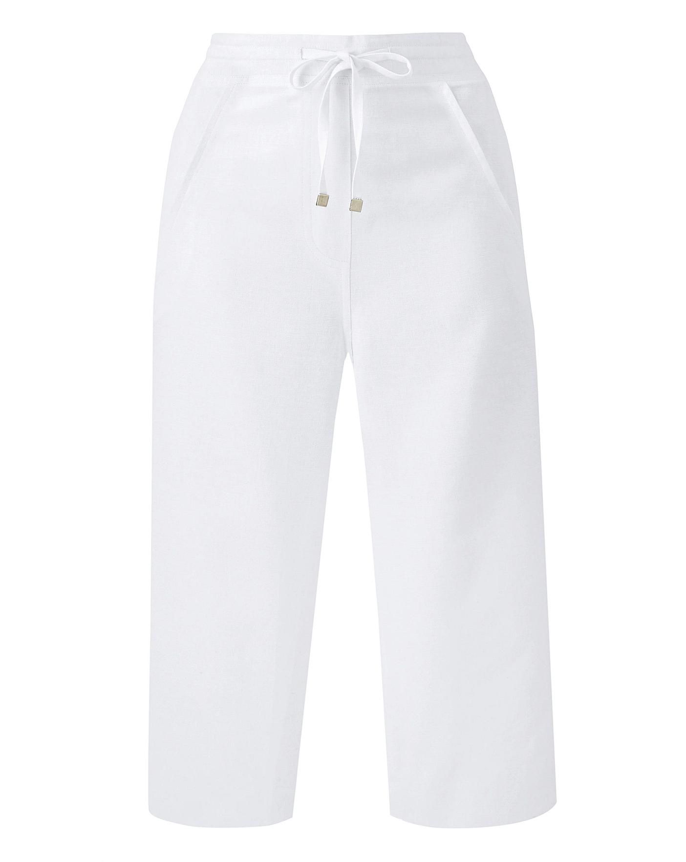 Linen Mix Crop Trousers | Simply Be (UK)