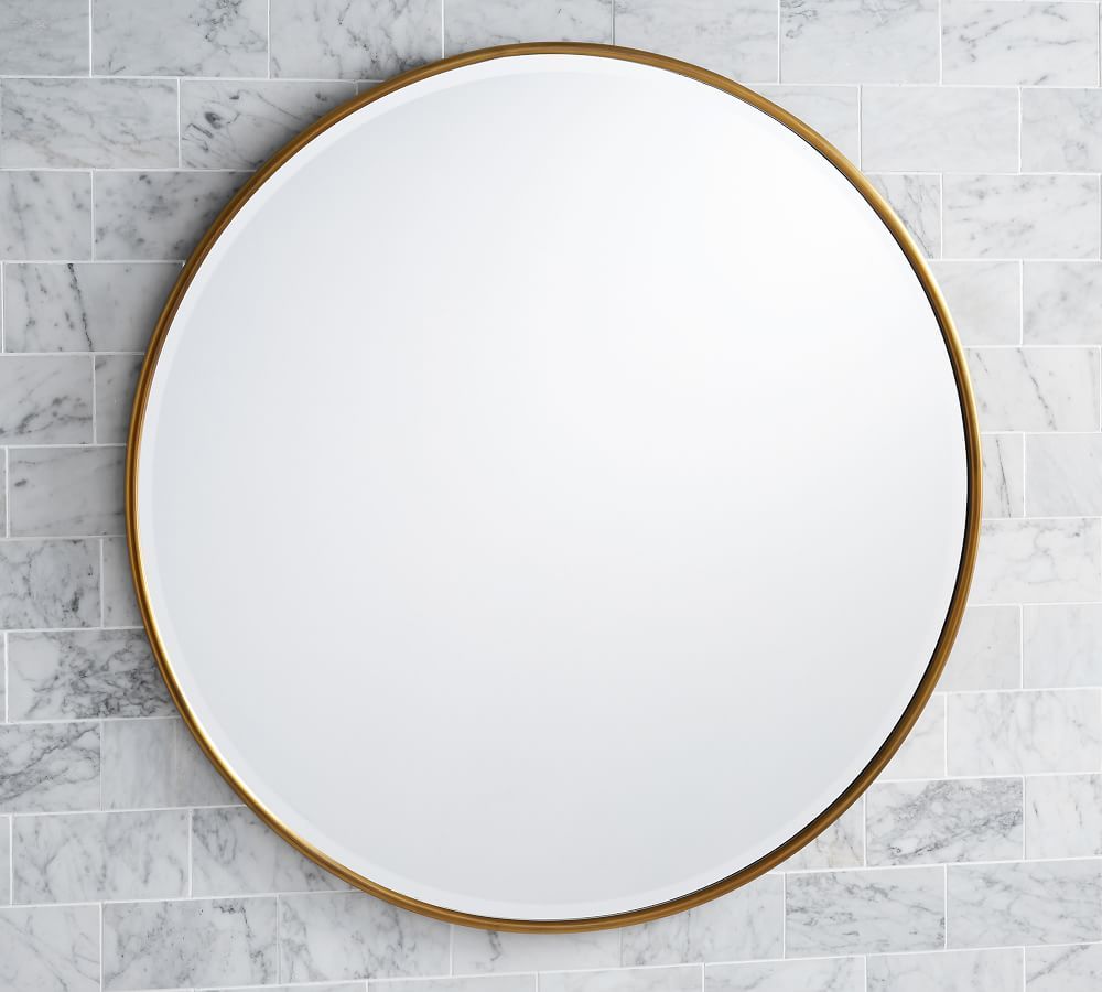 Brass Vintage Round Mirror, 42" with D-Ring Mount | Pottery Barn (US)
