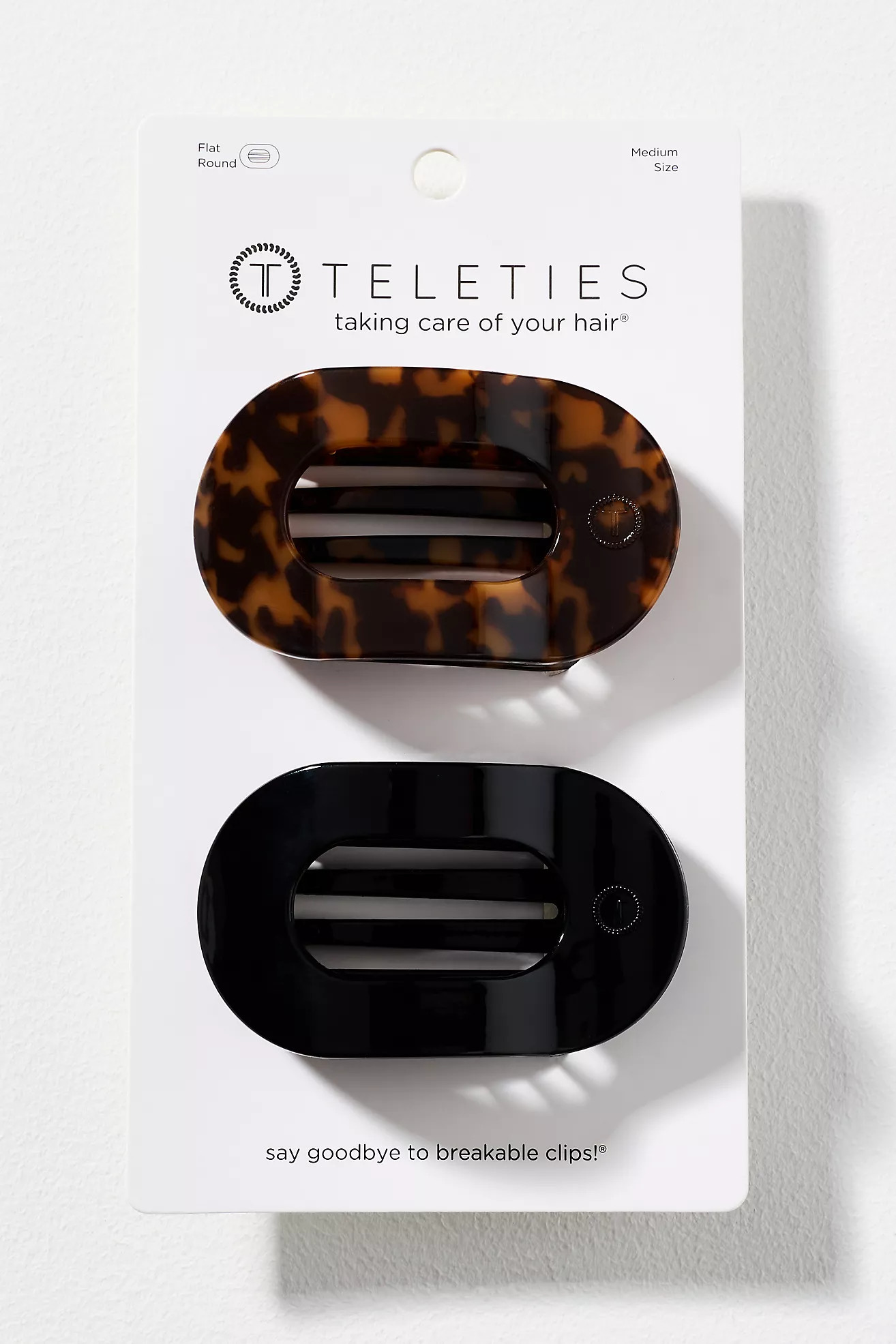 TELETIES Medium Flat Round Hair Claw Clips, Set of 2 | Anthropologie (US)