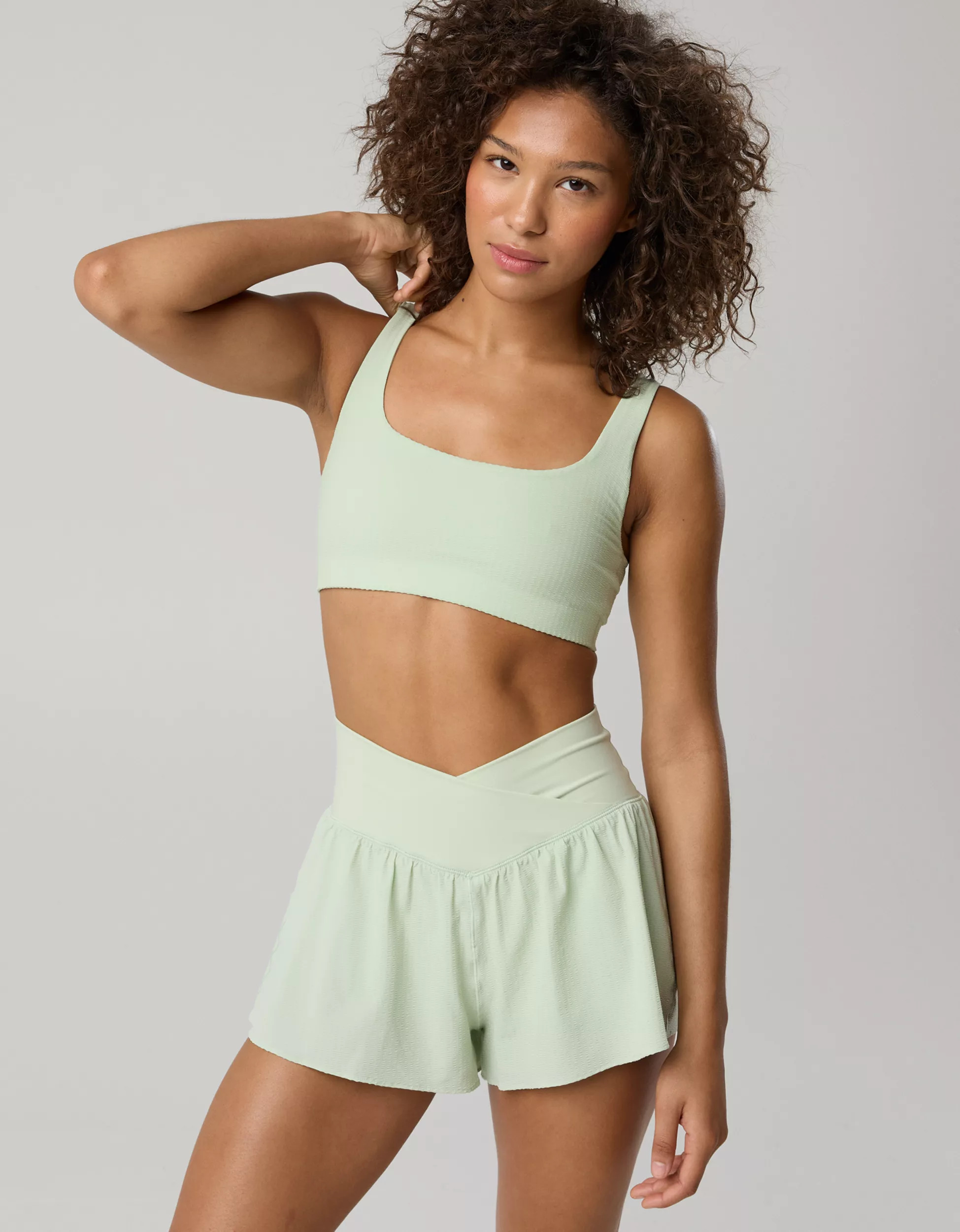 OFFLINE By Aerie Seersucker Classic Sports Bra | Aerie