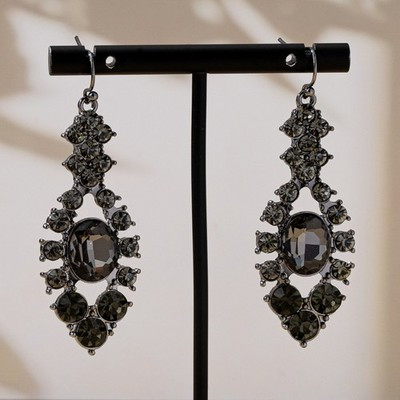 Earrings Light Luxury Tassel Long Style Retro Black Women | eBay US