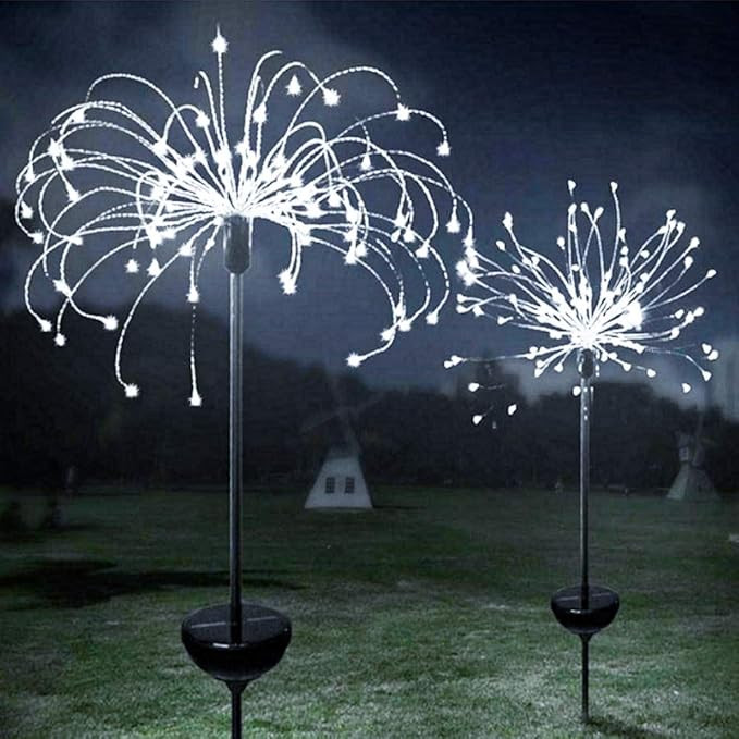 Round Solar Fireworks Lights Outdoor Waterproof Wedding Garden Footpath Christmas Decorations Par... | Amazon (US)