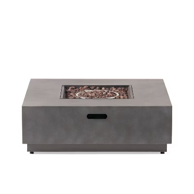 Christopher Knight Home Wellington Outdoor 50000 BTU Square Fire Pit with Concrete Finish | Target