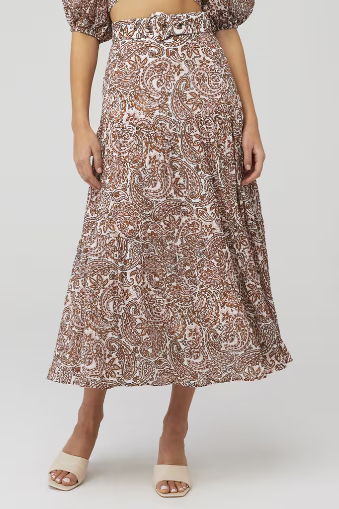 JEDDA BELTED MIDI SKIRT | FashionPass