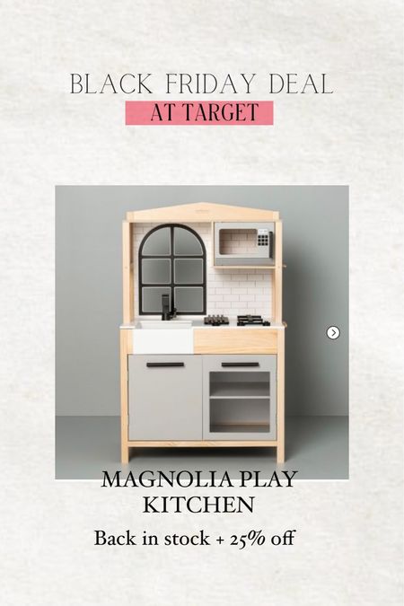Magnolia play kitchen for toddlers is back in stock! 25% off Magnolia toys at Target 

#LTKCyberWeek #LTKHoliday #LTKGiftGuide