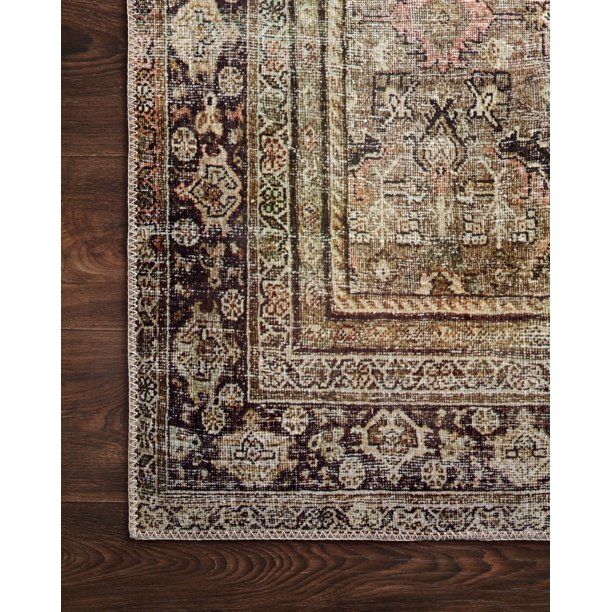 Loloi II Layla Printed Oriental Distressed Olive / Charcoal Area Rug | Walmart (US)