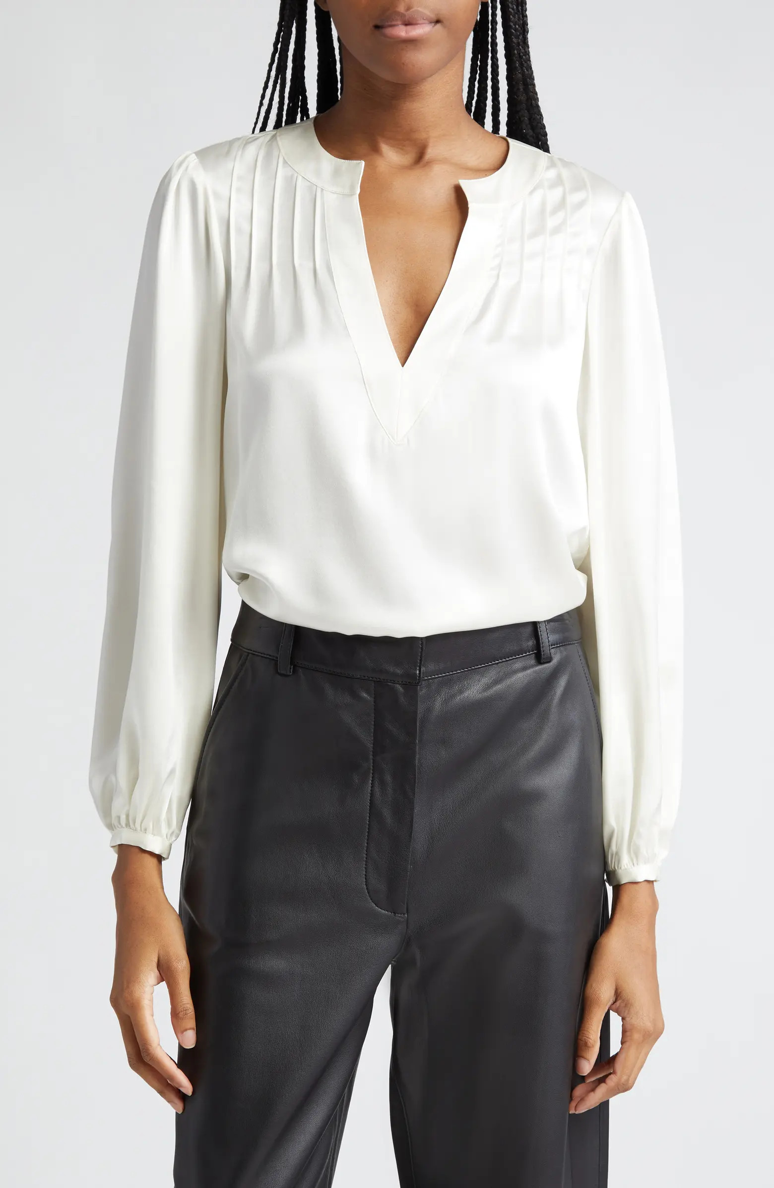 Cinq à Sept Rita Pintuck Silk Top | Nordstromrack | Nordstrom Rack