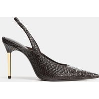 Zara - Embossed Slingback Heels - Brown - 10 - Woman | Zara US