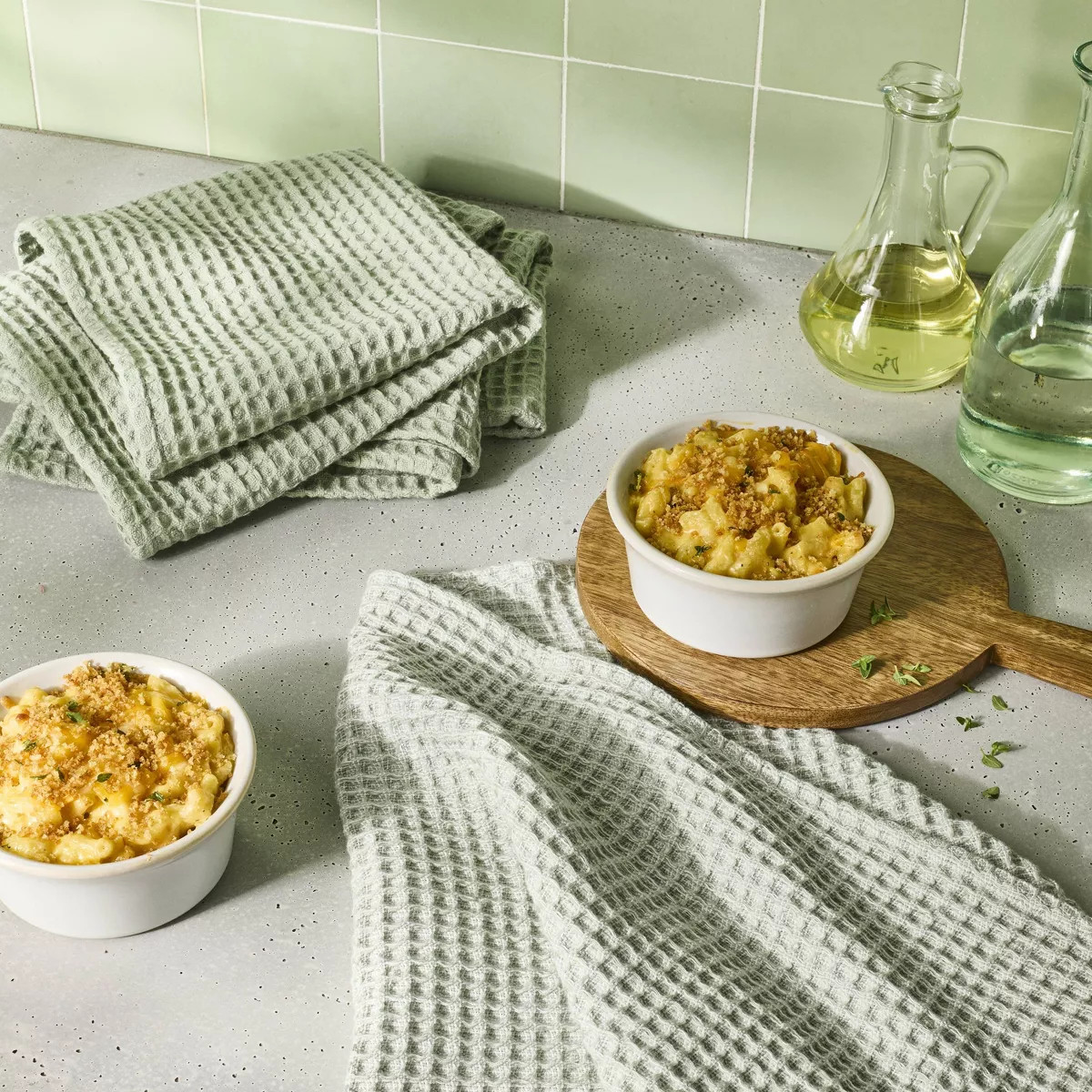3pc Waffle Kitchen Towels Green - Figmint™ | Target