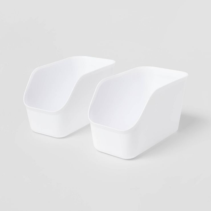 Medium 2pk Open Front Flexible Storage Bins White - Brightroom™ | Target