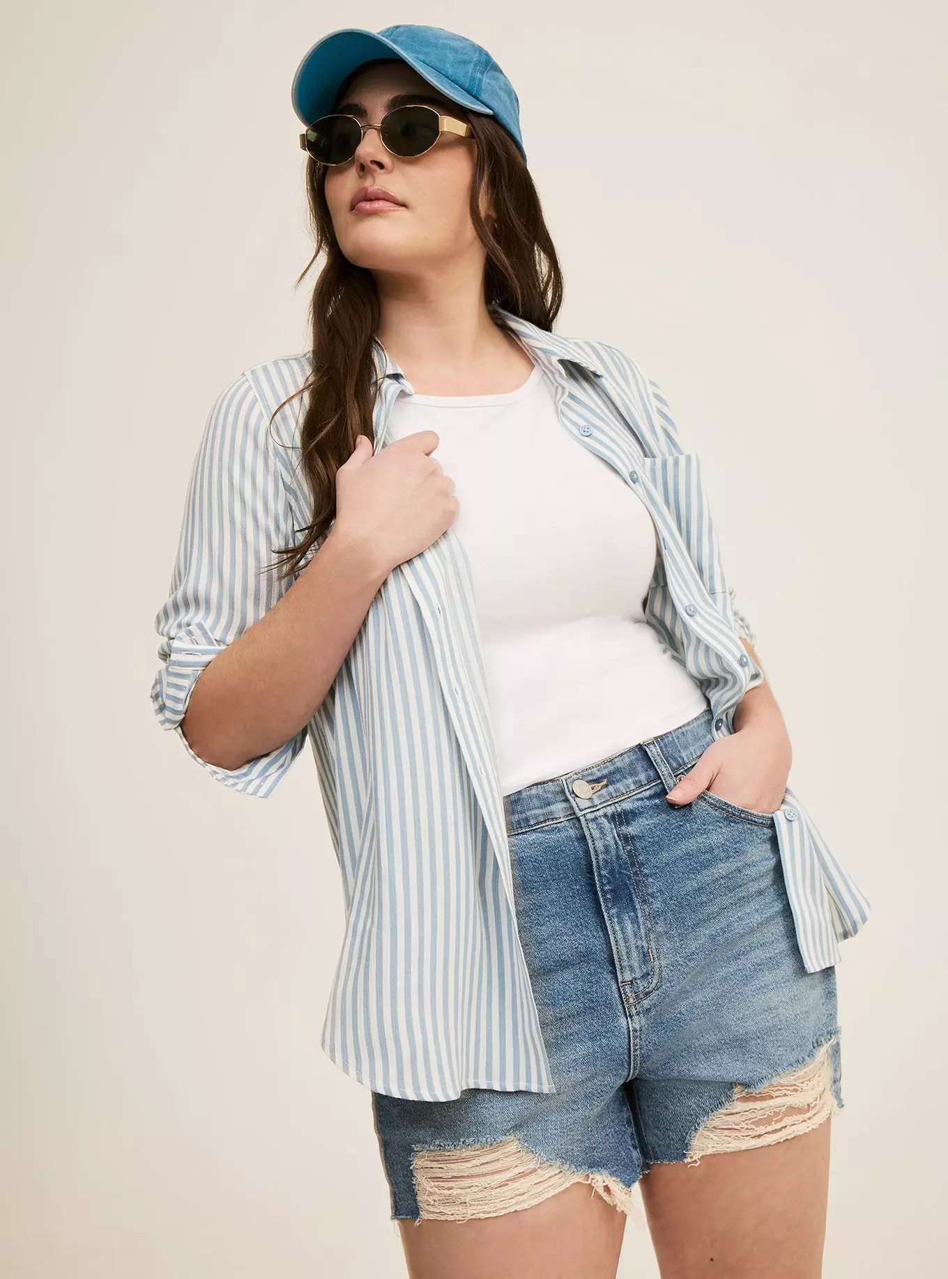 3.5'' Destructed Denim Short | Torrid (US & Canada)