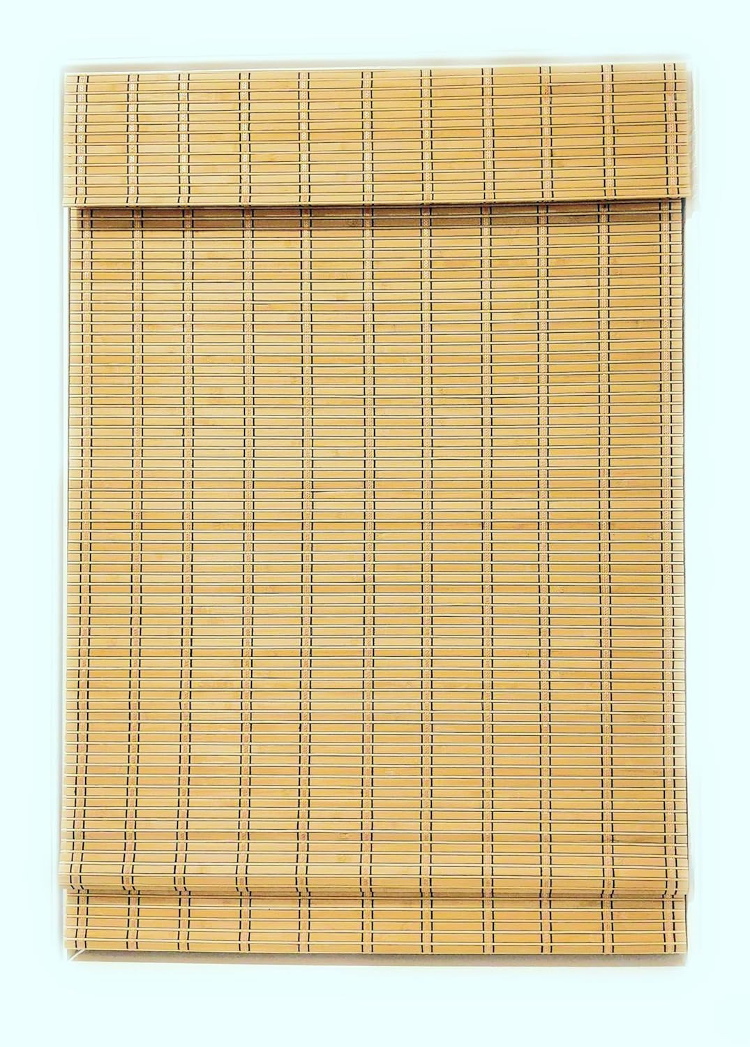 TJ Global Cordless Bamboo Window Blind Sun Shade, Light Filtering Roman Shades (24" x 64") | Amazon (US)