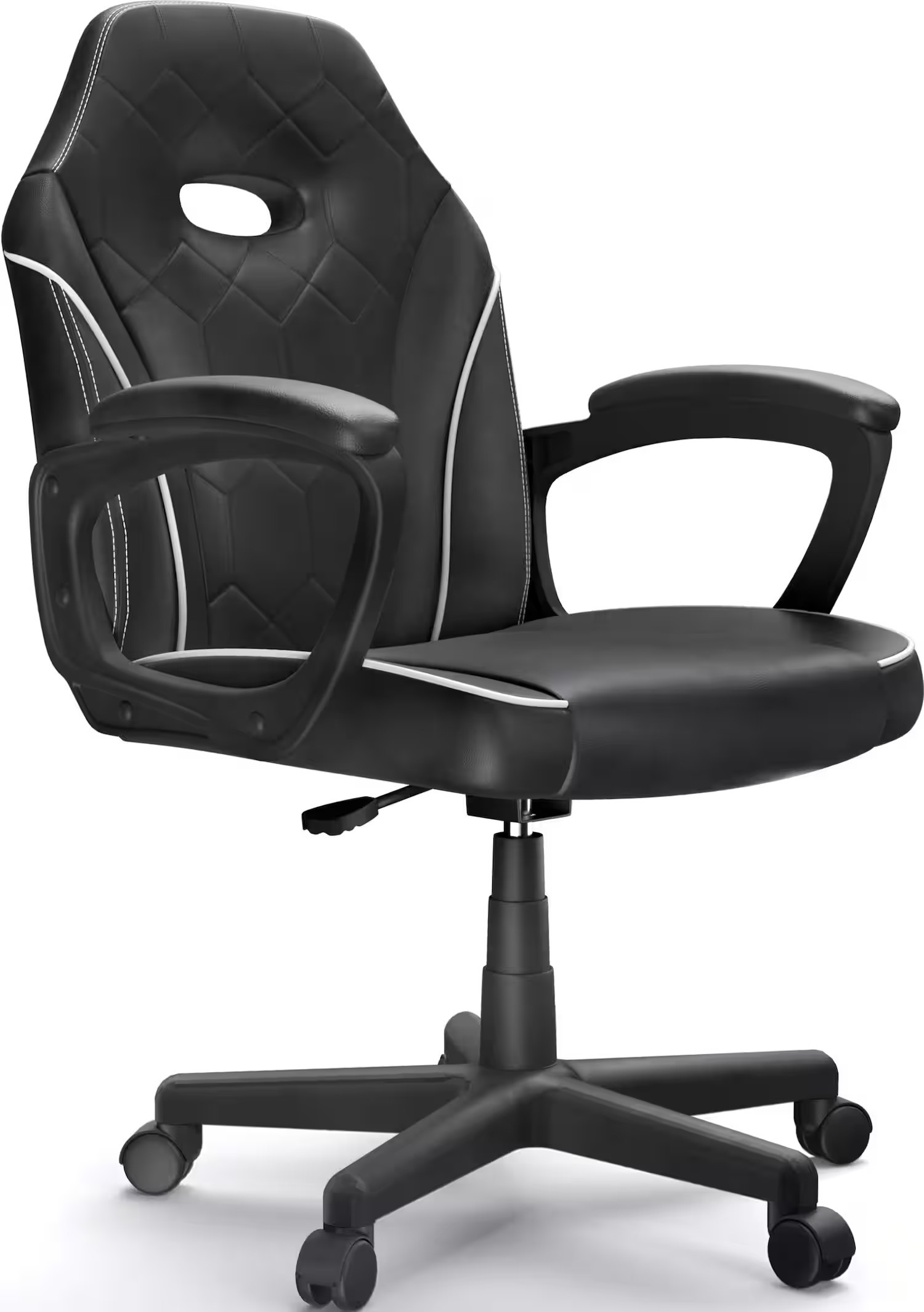 ACGAM - Slim Gaming Chair, Ergonomic Office Chair with Superior Leather, 360° Swivel and Height Adjustment for Home Office - Black | Best Buy U.S.
