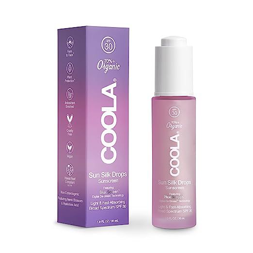 COOLA Organic Sun Silk Drops and Face Moisturizer with SPF 30, Dermatologist Tested Sunscreen wit... | Amazon (US)