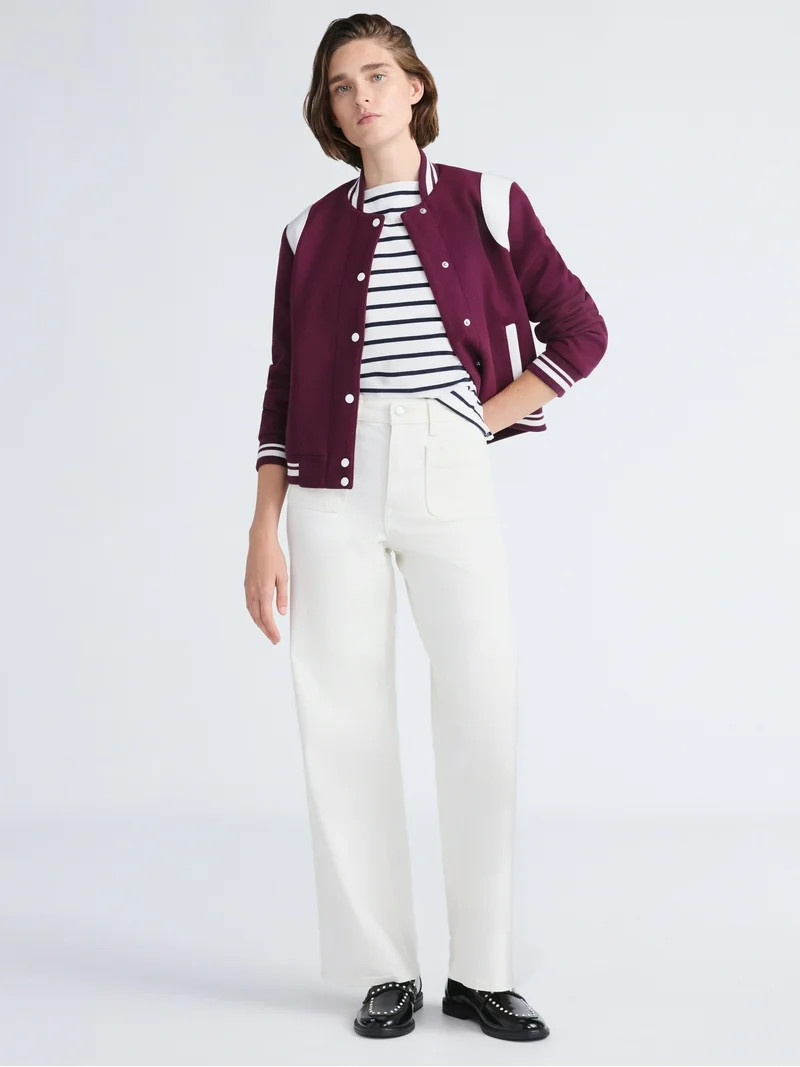 Free Assembly Women's and Women's Plus Wide Leg Jeans with Patch Pockets, 30", 32", and 34" Insea... | Walmart (US)