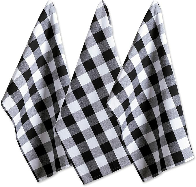 DII Cotton Buffalo Check Plaid Dish Towels, (20x30", Set of 3) Monogrammable Oversized Kitchen To... | Amazon (US)