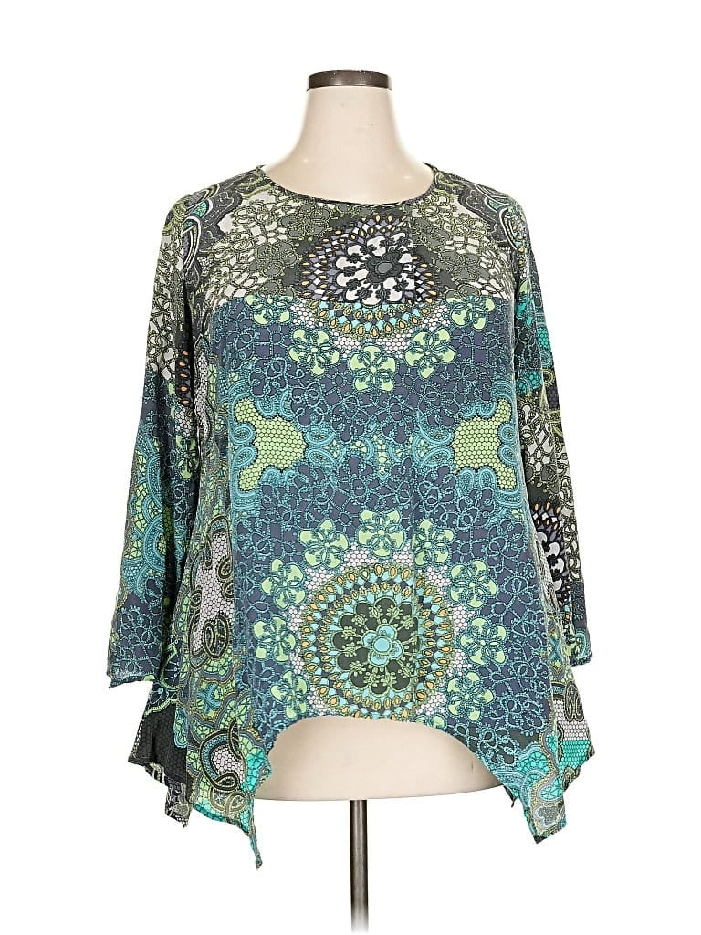 CITRINE Teal Blue 3/4 Sleeve Blouse Size XXL (estimated) - 81% off | ThredUp (US)