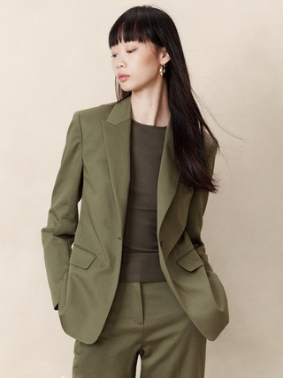Seahaven Slim Italian Cotton-Linen Blazer | Banana Republic (US)