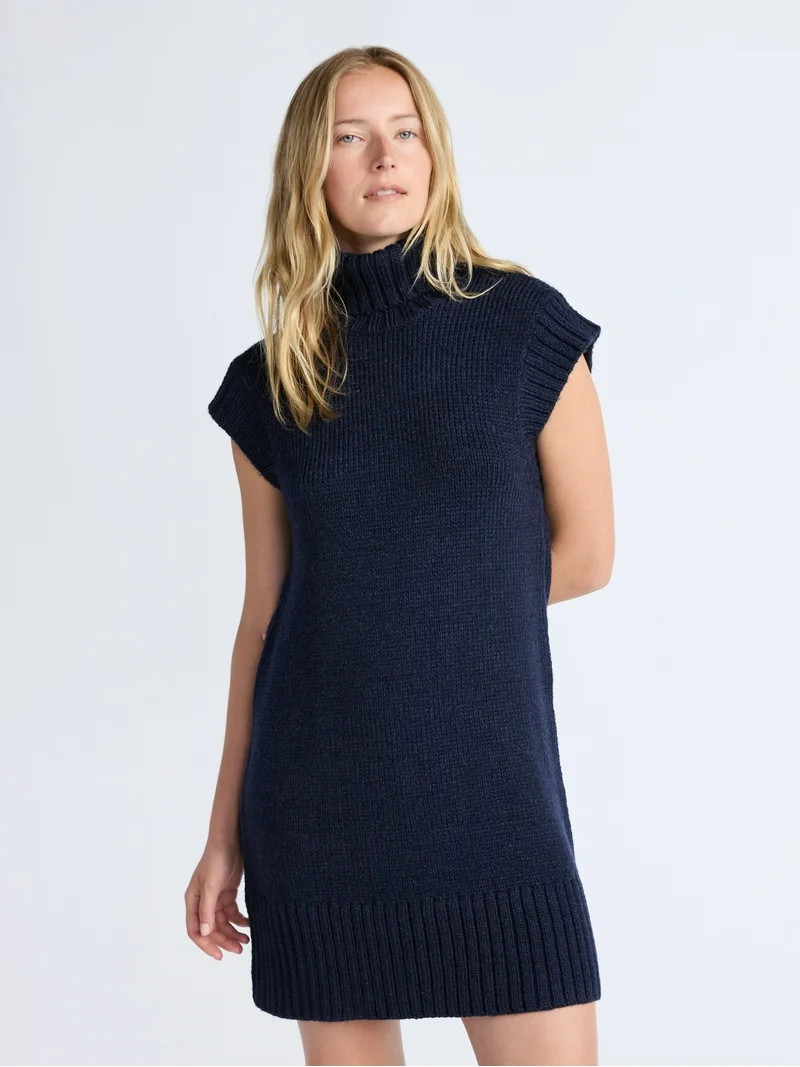 Free Assembly Women's Turtleneck Sweater Mini Dress, Sleeveless, Sizes XS-XXL | Walmart (US)