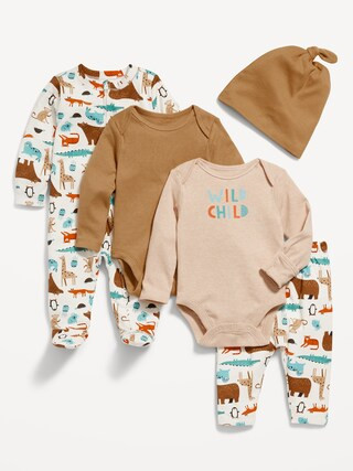 Unisex Soft-Knit 5-Piece Layette Set for Baby | Old Navy (US)