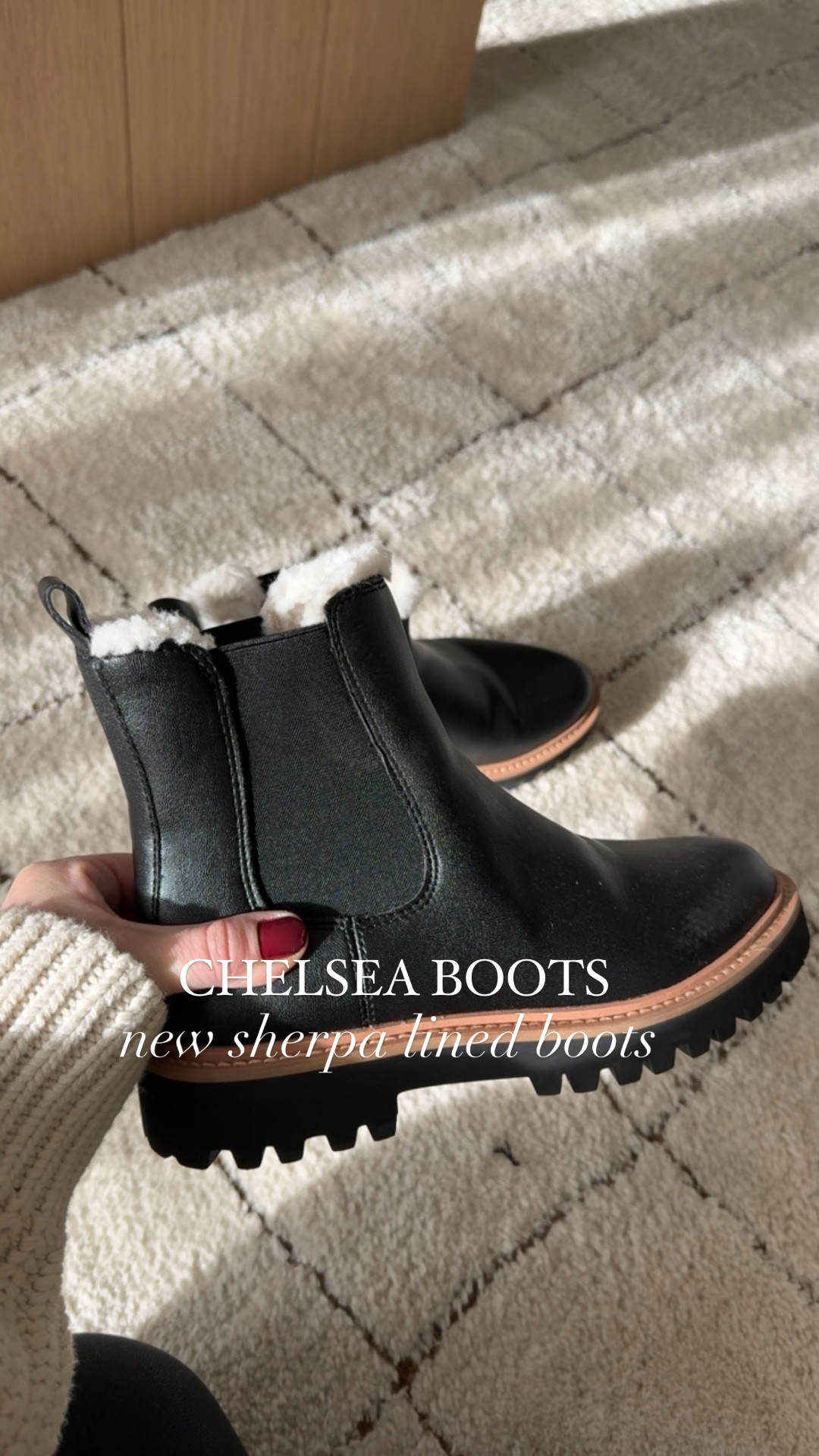 My new Chelsea boots with sherpa linings! They are comfy and on sale! 

#giftideasforher #giftideasforher #giftguide #giftideas #boots 

#LTKGiftGuide #LTKShoeCrush #LTKWatchNow