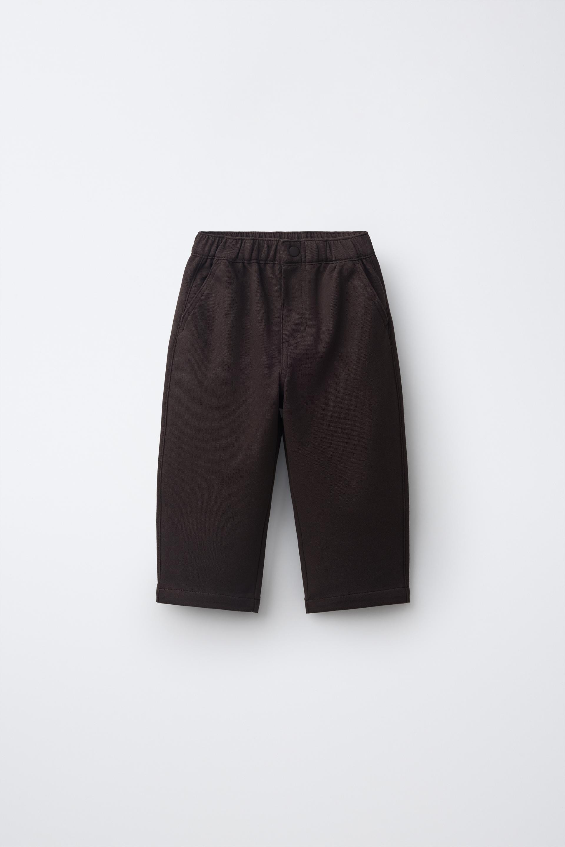 Zara - Solid Comfort Trousers - Navy Blue - 3 Years (38,6 Inches) - Kids | Zara US