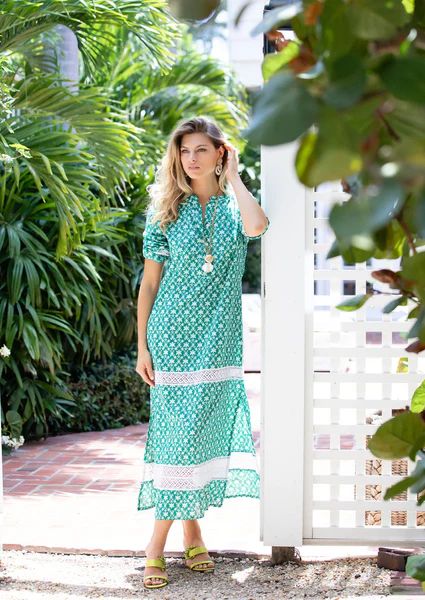 Majorelle Dress - Emerald Honeycomb | Julia Amory