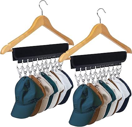 Hat Rack for Baseball Caps Hat Organizer Holder for Hanger & Room Closet Display, 2Pack 10 Hat St... | Amazon (US)