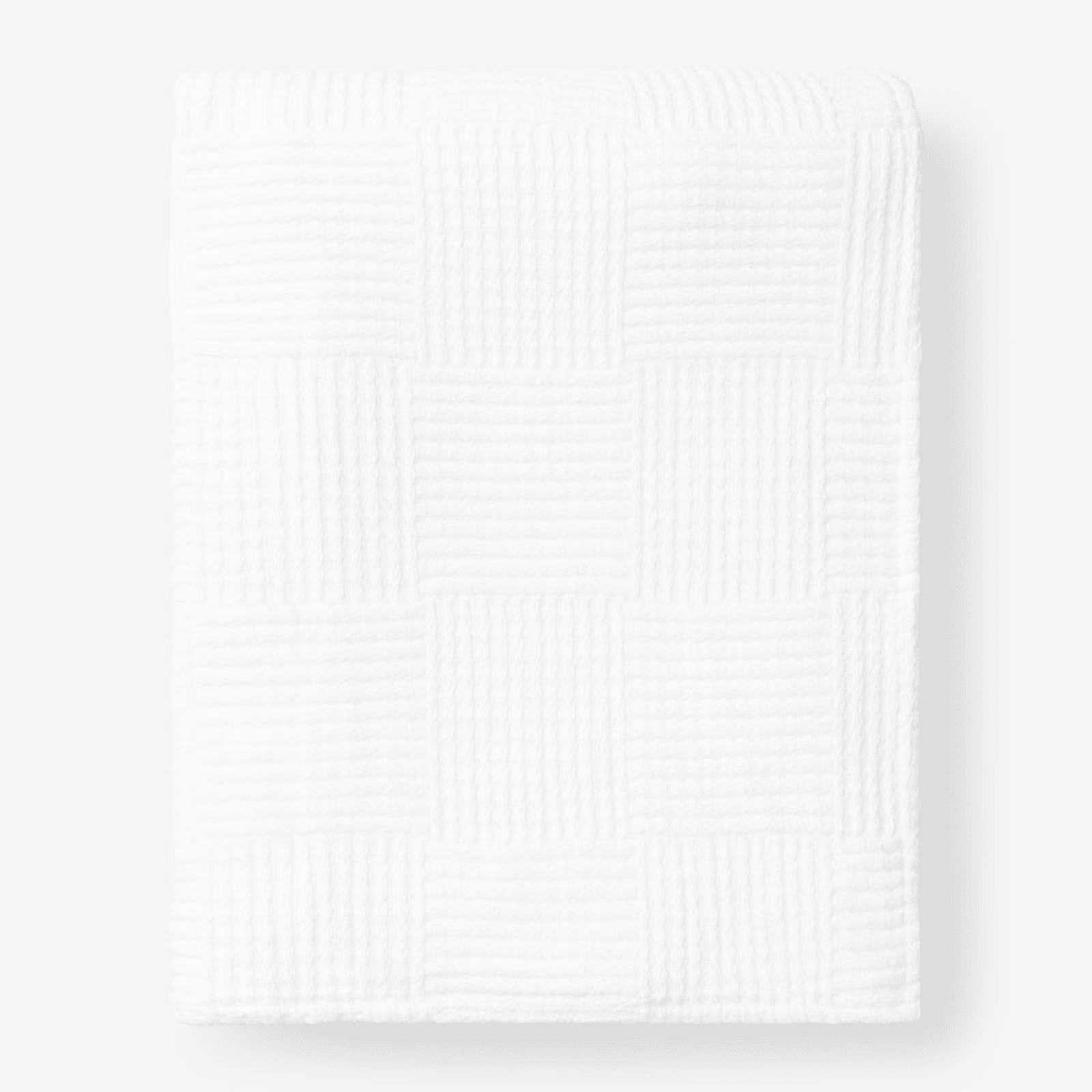 Large Basketweave Blanket - White, Full | The Company Store