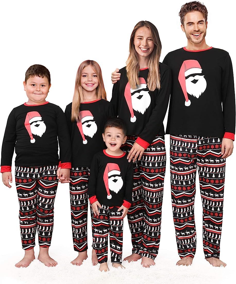 Rnxrbb Holiday Christmas Pajamas Family Matching Pjs Set Xmas Jammies for Couples Youth | Amazon (US)