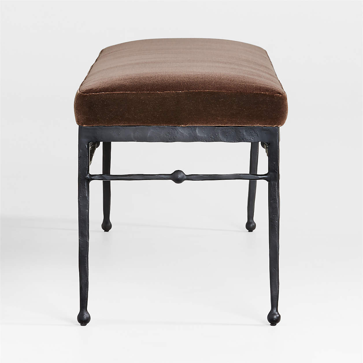Rodin Brown Velvet Bench by Athena Calderone + Reviews | Crate & Barrel | Crate & Barrel