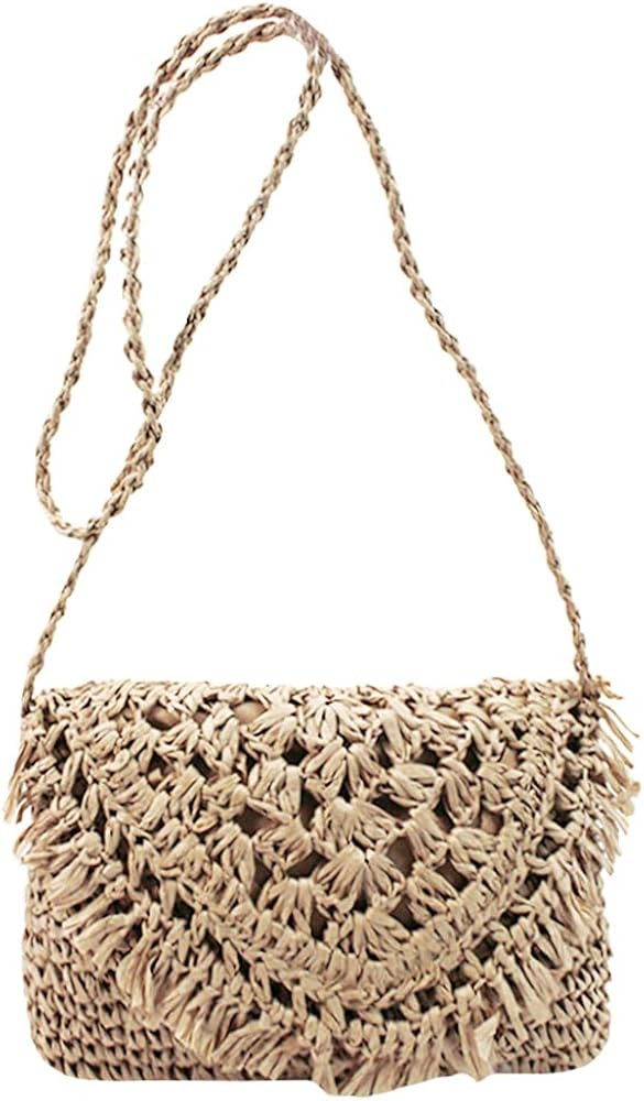 Van Caro Women’s Cotton Crochet Tassel Shoulder Purse Bohemian Messenger Bag | Amazon (US)