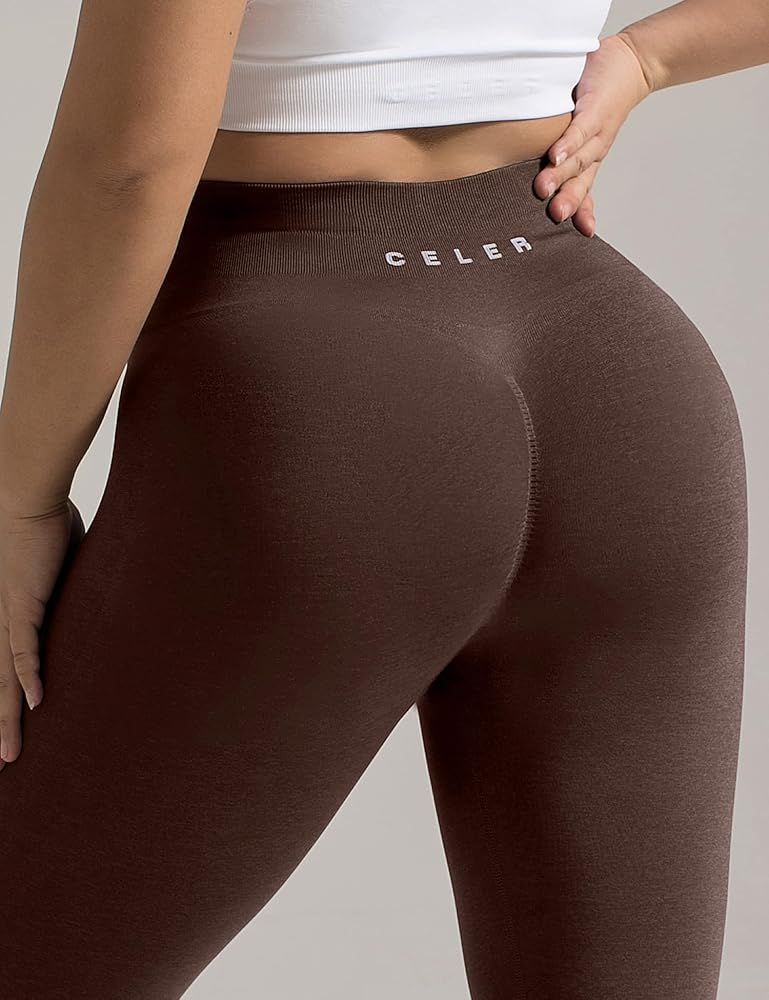 CELER Workout Leggings for Women Tummy Control Chemistry Seamless Scrunch Butt Gym Leggings High Wai | Amazon (US)