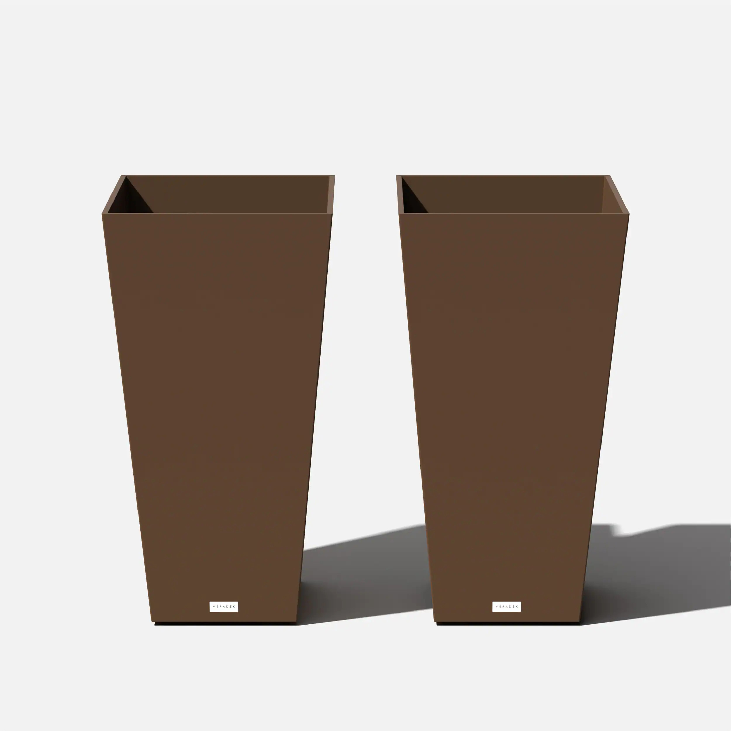 Veradek 2 -Pack Rectangle 15.25-in W x 15.25-in L Brown Plastic Indoor/Outdoor Planter Large | MV32E-2PK | Lowe's