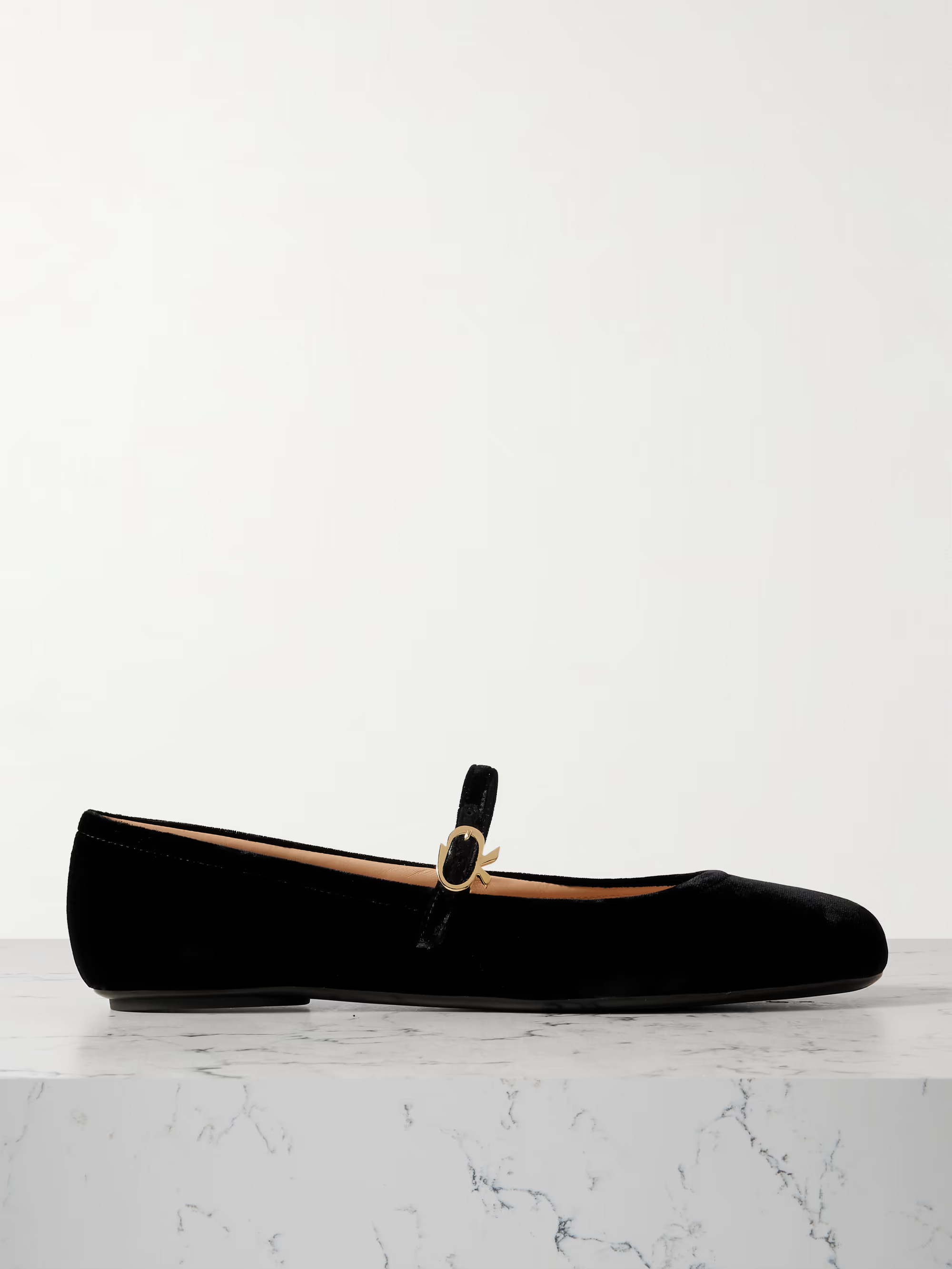 Carla velvet Mary Jane ballet flats | NET-A-PORTER (US)