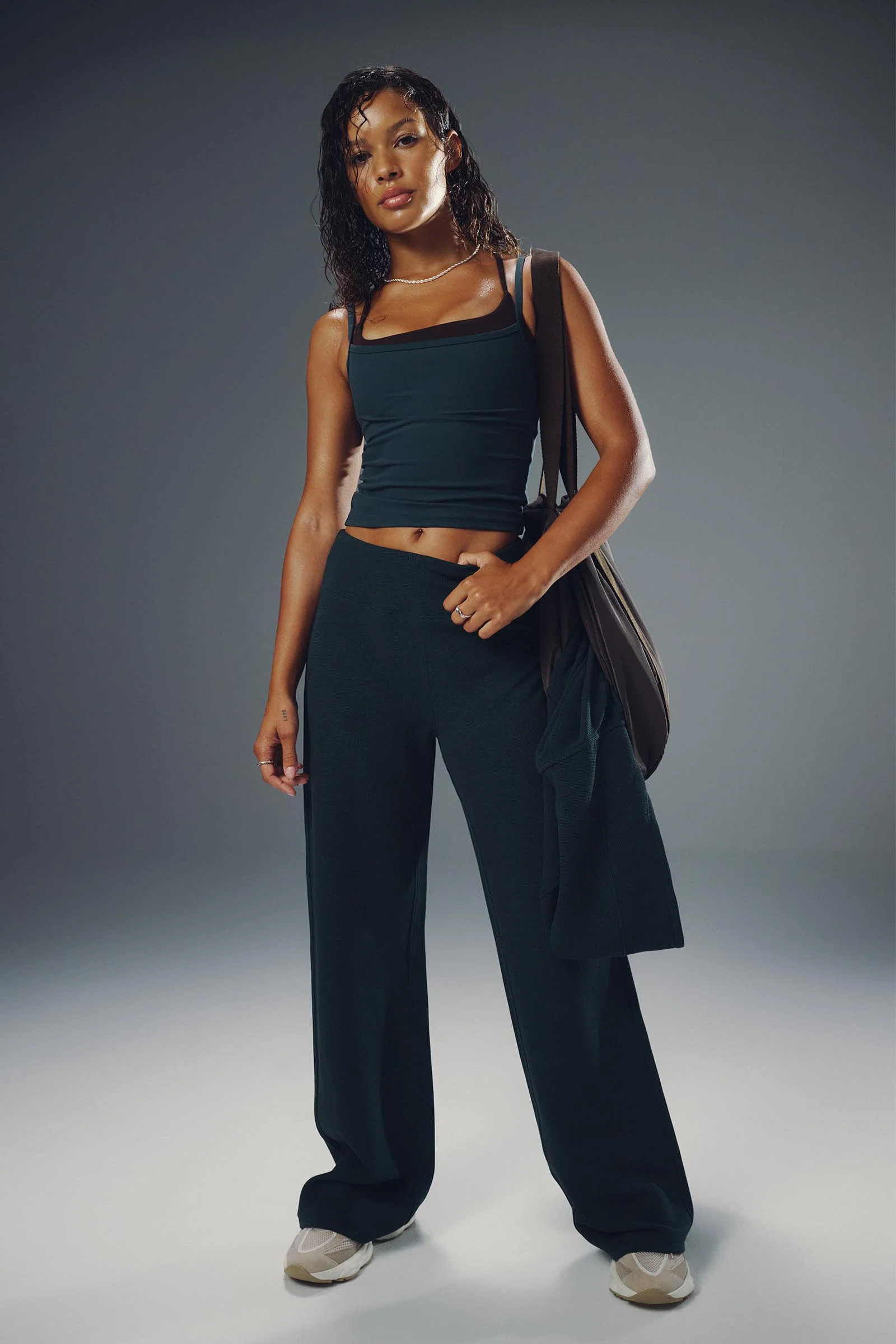 camactive™ Straight Leg Waffle Knit Pants Midnight Ivy | Ardene Canada | Ardene US