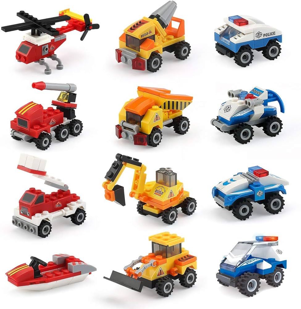 Mini Building Blocks Cars Toys Sets 12 Packs Assembly Mini Cars Toys for Boys, Girls Stem Buildin... | Amazon (US)