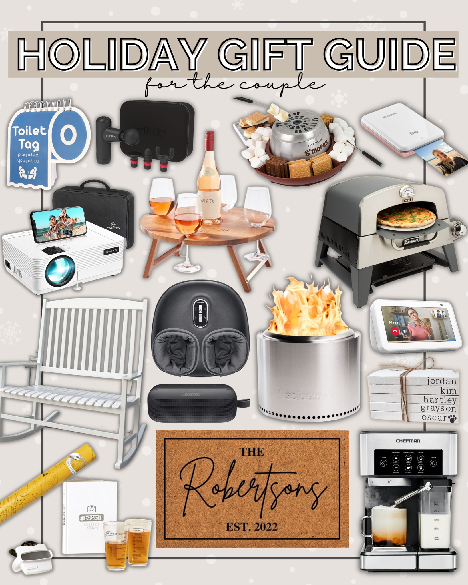 Gift guide for the couple, couples gifts, couples gift ideas, Christmas gift for a couple, solo stove, s’mores station, pizza oven, personalized books, custom door mat

#LTKsalealert #LTKunder50 #LTKGiftGuide