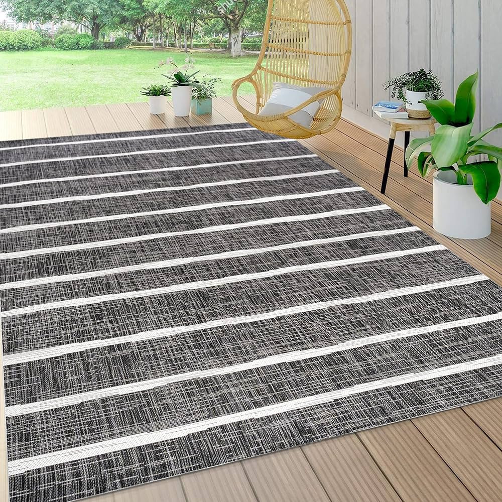 JONATHAN Y SMB125E-5 Colonia Berber Stripe Indoor Outdoor Area-Rug Bohemian Contemporary Easy-Cle... | Amazon (US)