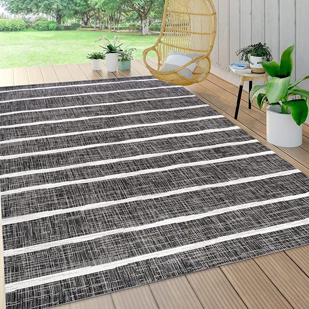 JONATHAN Y SMB125E-5 Colonia Berber Stripe Indoor Outdoor Area-Rug Bohemian Contemporary Easy-Cle... | Amazon (US)